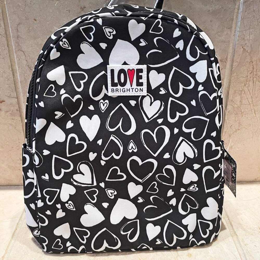 Brighton 'Endless Love' Black and White mini-Tote Backpack